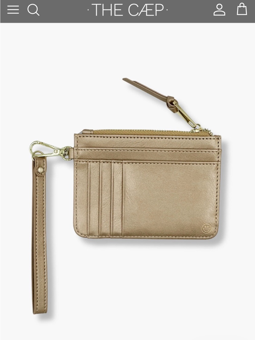 Metallic Gold Card Wallet Wristlet